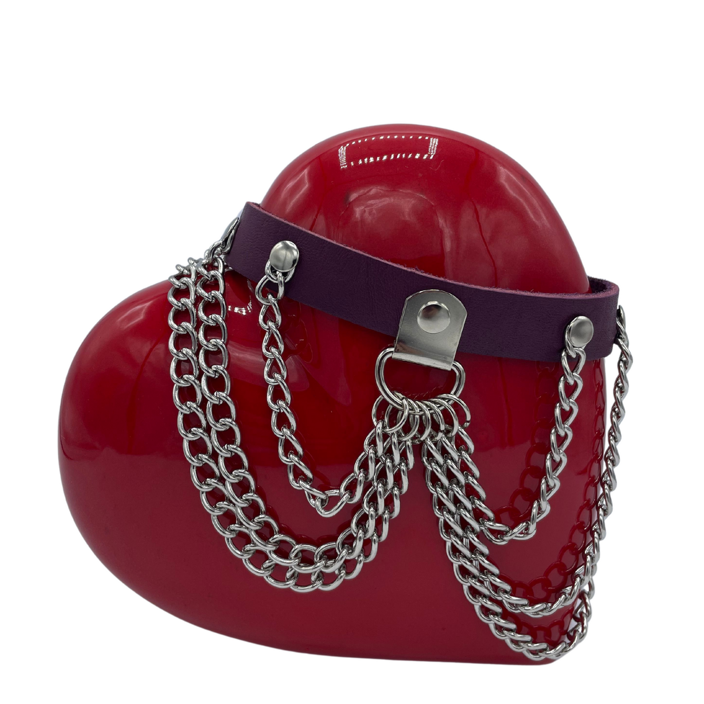 Leather and Chain Drape Collar