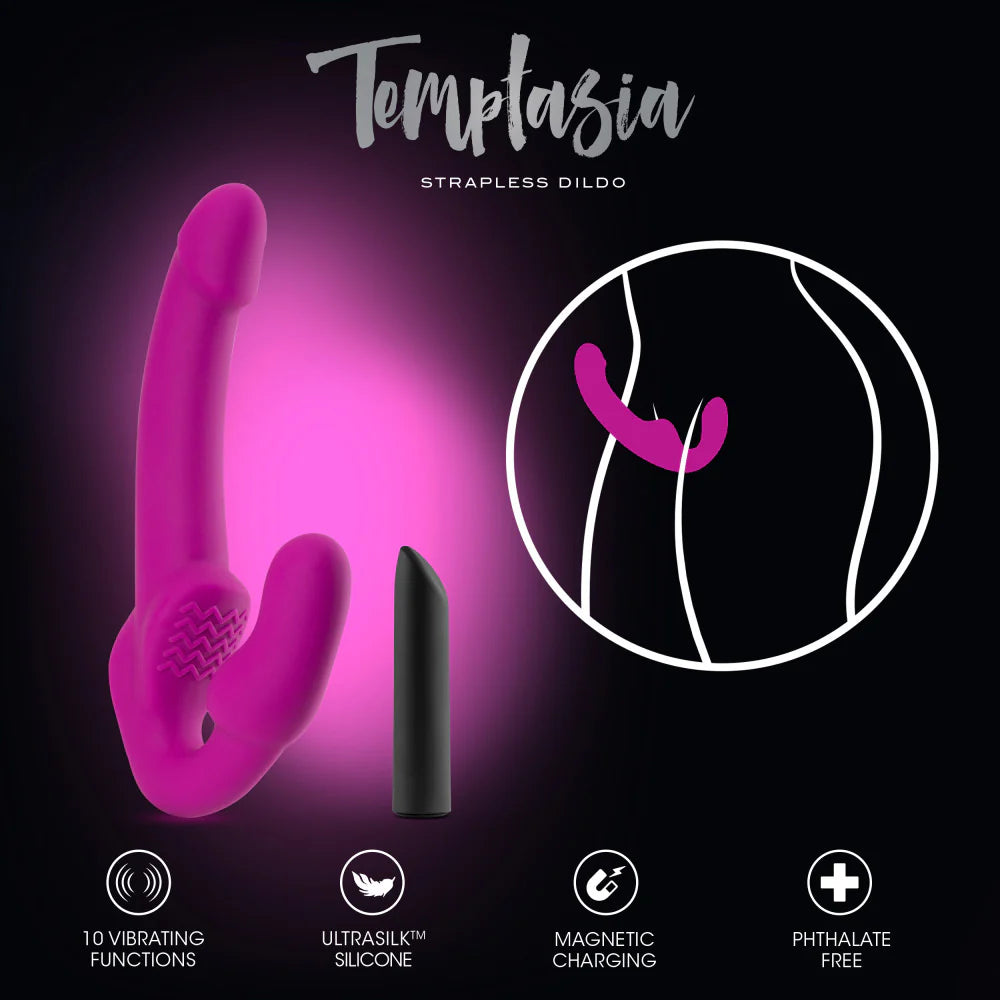 Estella Vibrating Strapless Strap-On Dildo by Temptasia