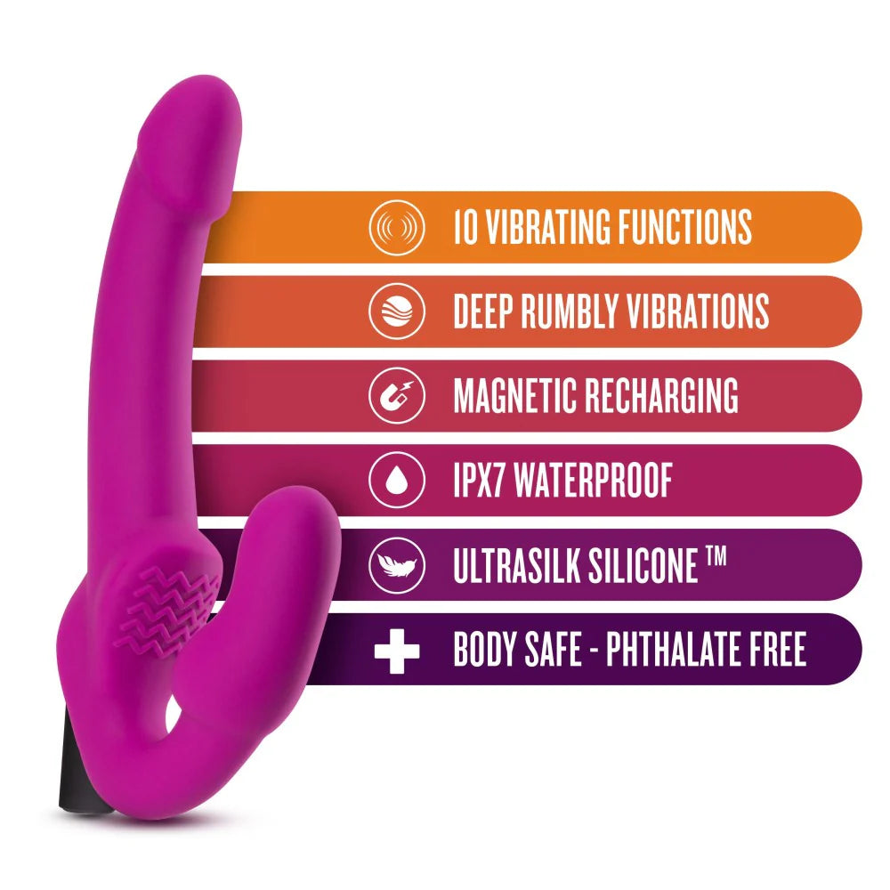 Estella Vibrating Strapless Strap-On Dildo by Temptasia