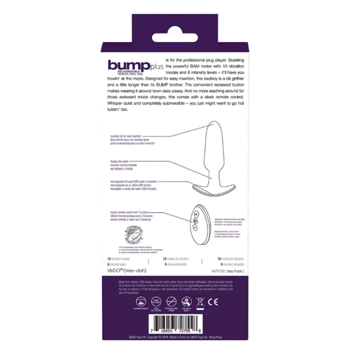 Bump Plus Vibrating Anal Plug with Remote