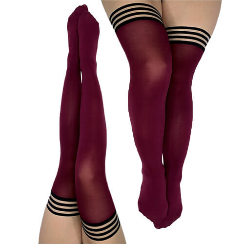 Heather Cabernet Opaque Thigh High