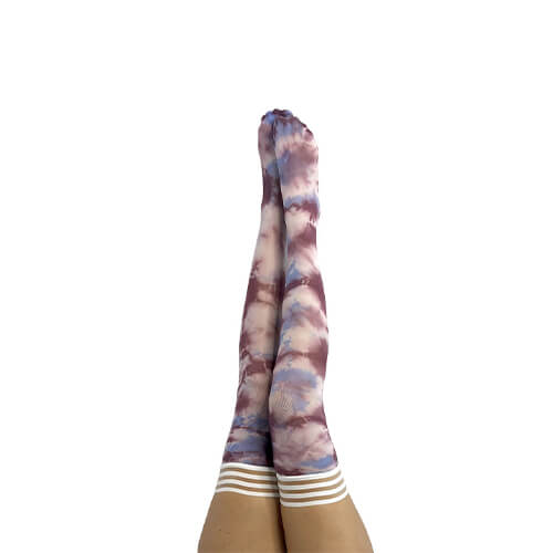 Madisen Blue and Purple Tie-Dye Thigh High