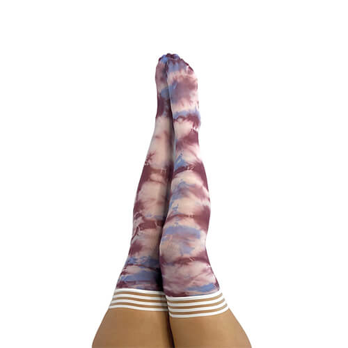 Madisen Blue and Purple Tie-Dye Thigh High