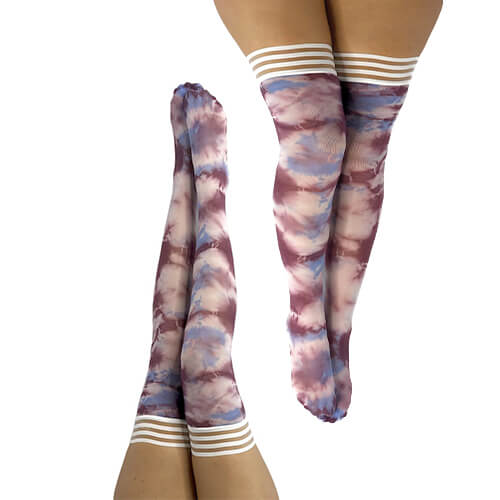 Madisen Blue and Purple Tie-Dye Thigh High