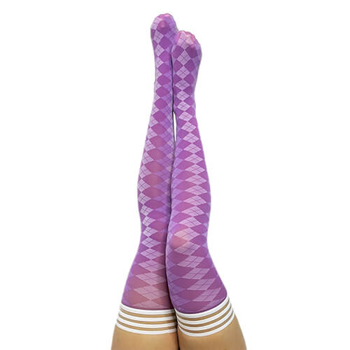 Par 4 Argyle Thigh High