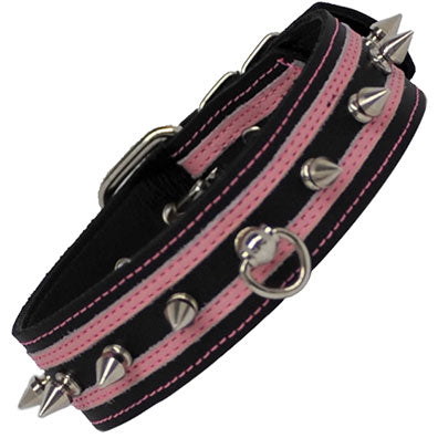 Two Collars Two-Tone Leather Spiked Collar – As You Like It