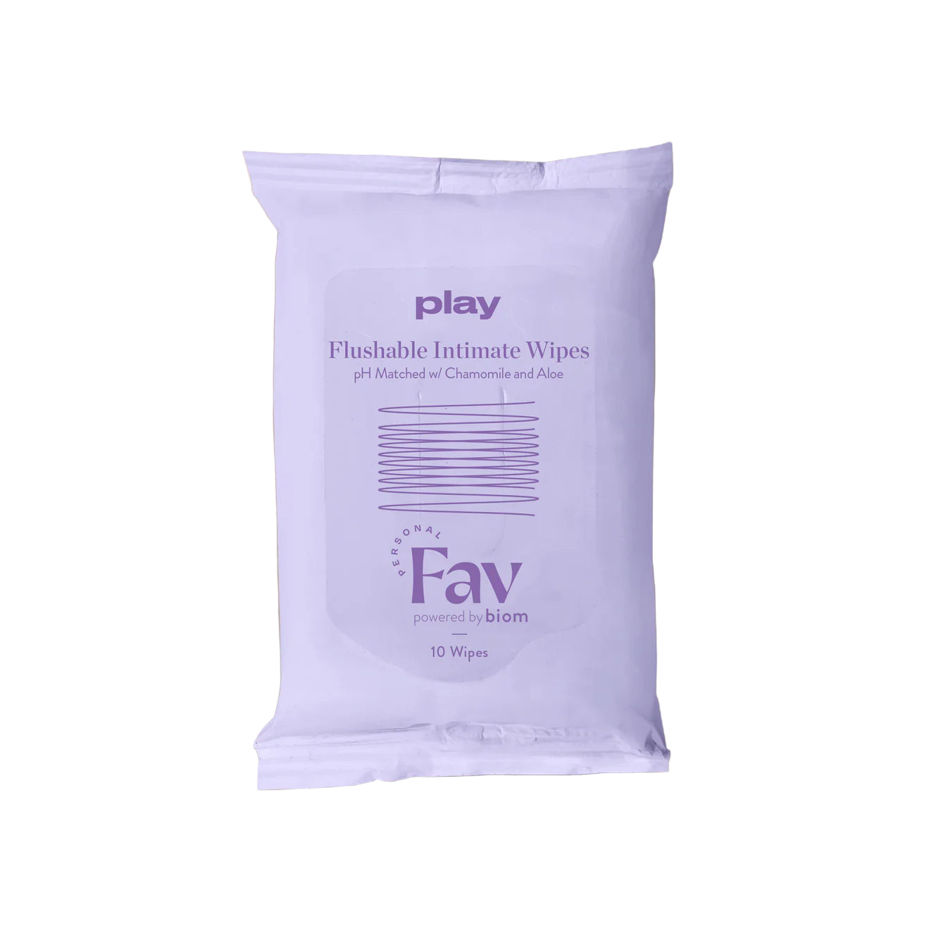 Play Flushable pH Balanced Refreshing Wipes.