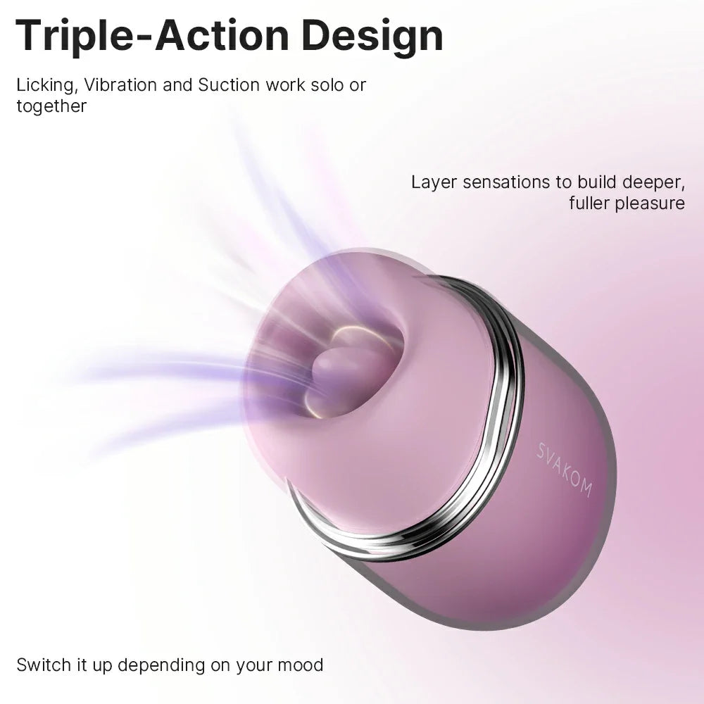 Klitty Triple Action Sucking Licking Vibrator with App Control