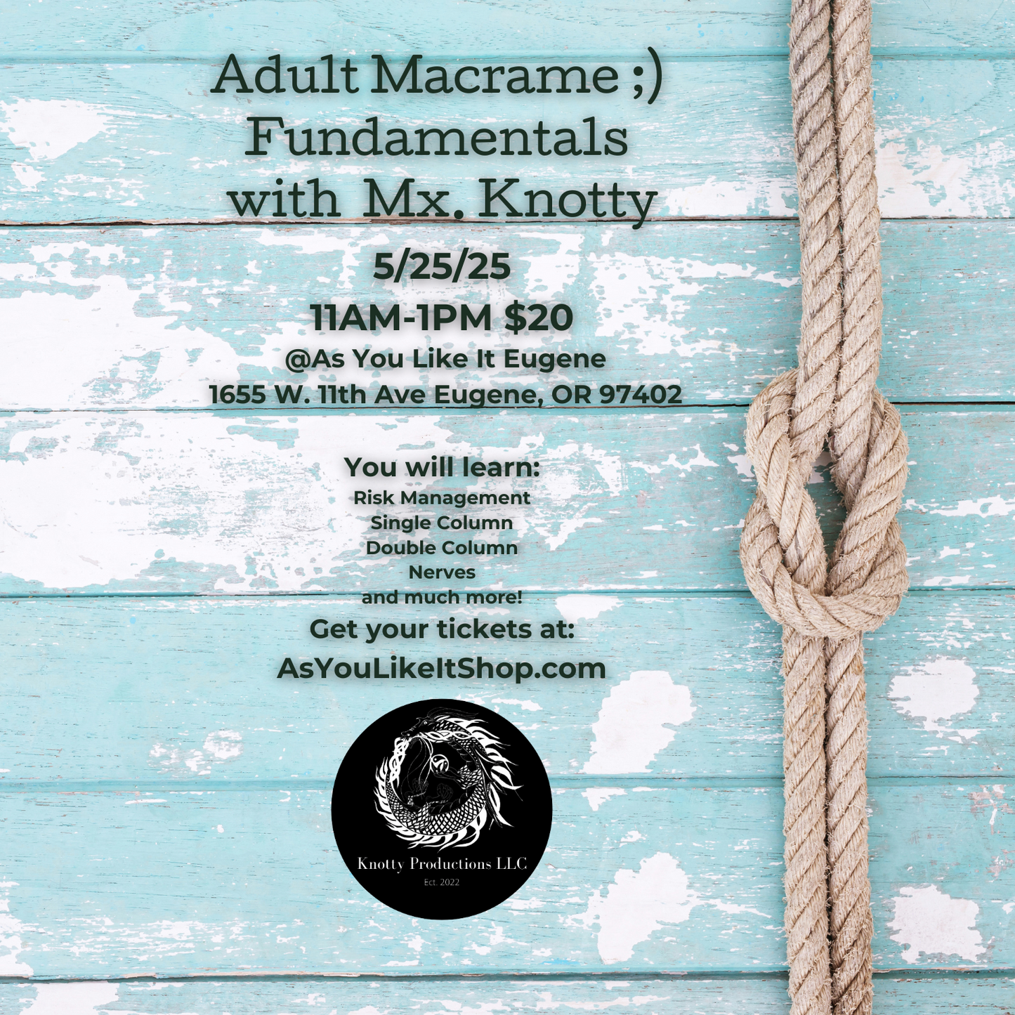 Rope Bondage Fundamentals 1 with Mx. Knotty- Eugene