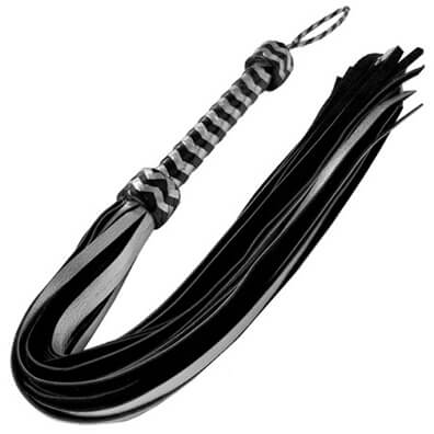 Silver And Black Leather Flogger