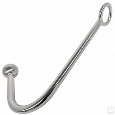 A stainless steel anal hook.