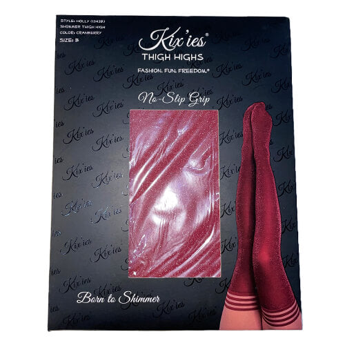Holly Shimmer Cranberry Thigh High