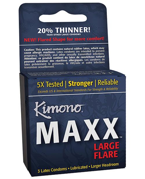 A 3 pack box of Kimono condoms.