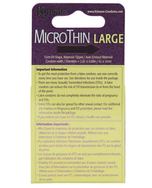Kimono Micro Thin Large Condom - 3 Pack