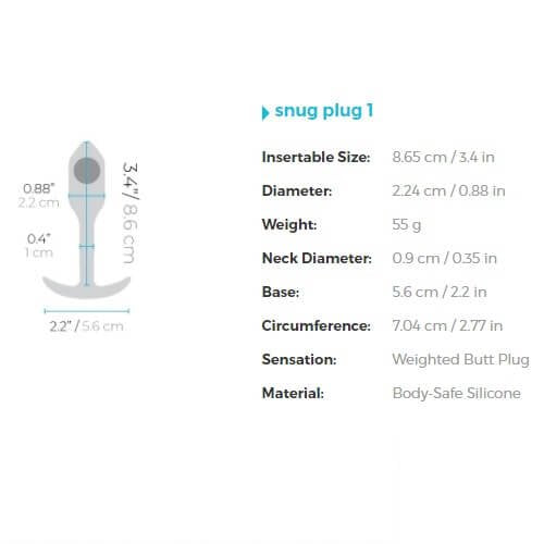 Weighted Snug Plug 1 sizing chart
