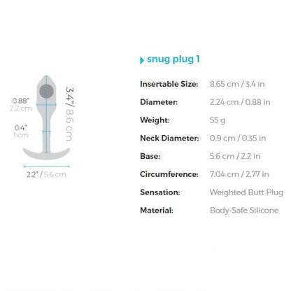 Weighted Snug Plug 1 sizing chart