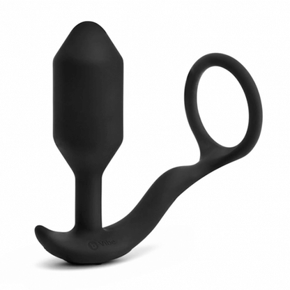 Vibrating Snug and Tug plug and attached c-ring by b-vibe.