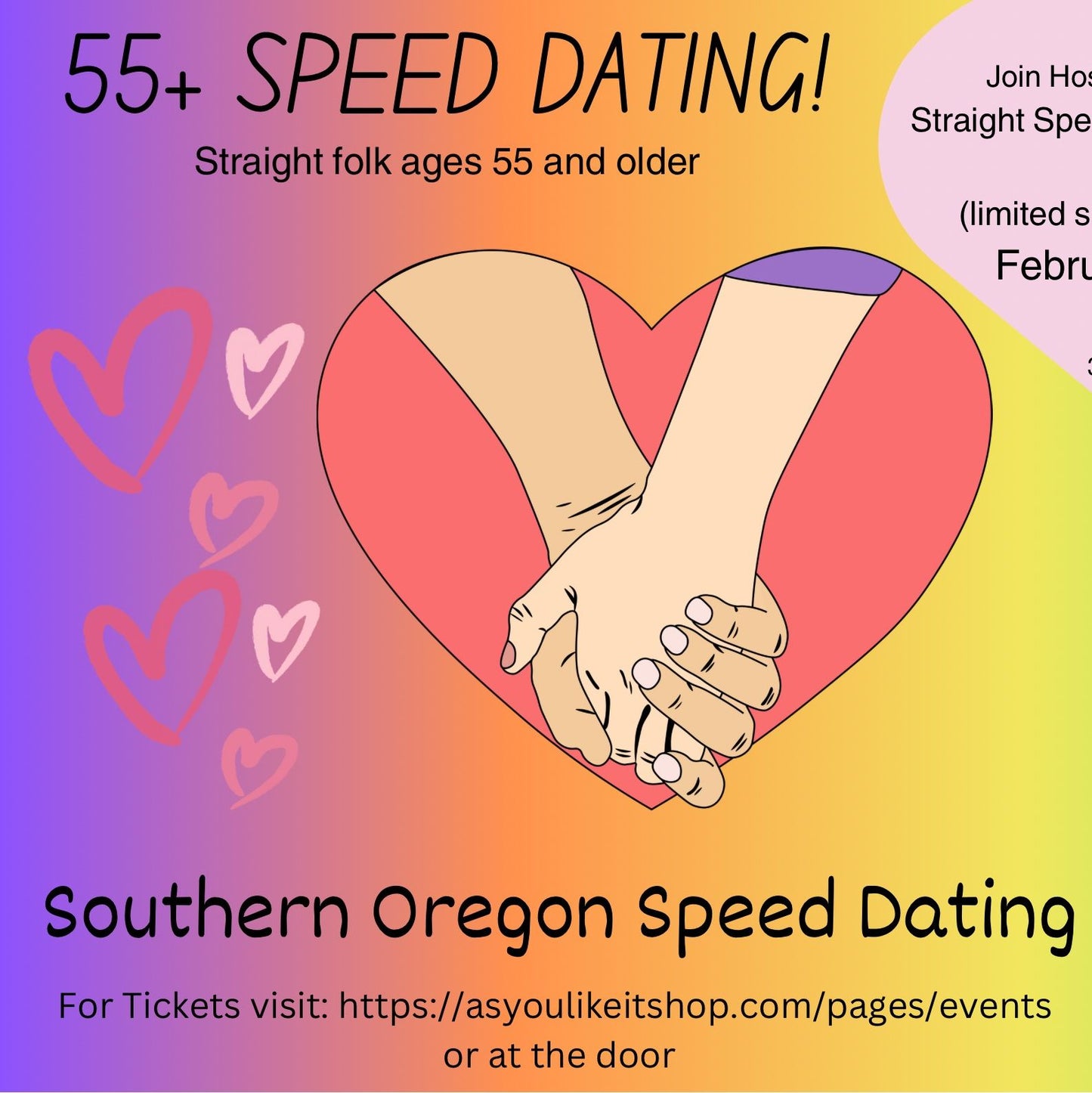 Speed Dating for Straight Relationships (~ ages 55+) - Ashland